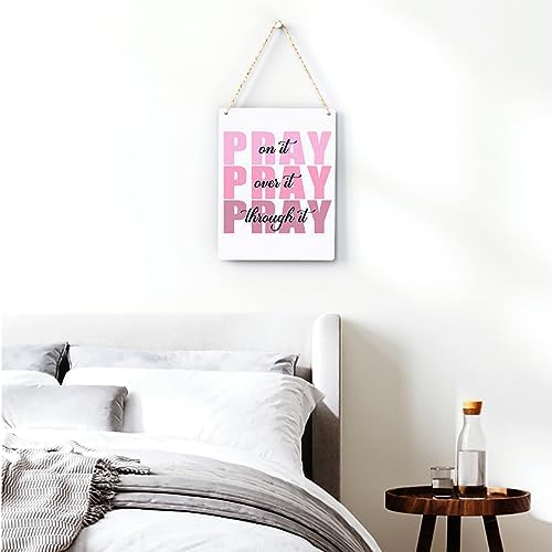 Pink Wall Decor Bible Verse Wall Art Christian Gifts for Women Room Decor for Women Girls Room Decoration Office Wall Decoration for Woman Bedroom Decor for Teen Girls Inspirational Decoration Pray Over It Wall Art - Image 3