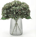 6Pcs 13" Saga Green Silk Hydrangea Artificial Flowers by Blooming+Paradise