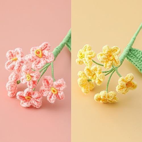 8 Pcs Hand-woven Forget-Me-Not Flower, Crochet myosotis Bouquet, Multicolor - Image 4