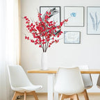 Sggvecsy Artificial Plum Blossom Flowers 4 Pcs Faux Cherry Blossom Stems Faux Silk Plum Blossom Branches 36.2’’ Fake Flowers Long Stems for Vase Arrangements Home Wedding Table Decor (Red) - Image 3