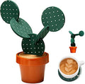 Cactus Coasters Set for Drinks of 6 Pieces,Funny Coasters Cactus Gift with Flowerpot Holder for Home Office Bar Decor by Sirensky
