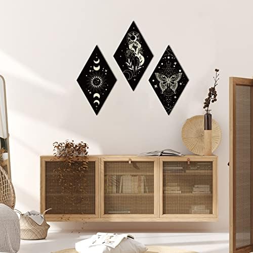 Sintuff 6 Pieces Halloween Mushroom Wall Decor Gothic Witchy Boho Wall Art - Image 4