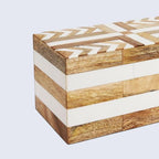 Handicrafts Home Large Decorative White Wood Storage Box with Lid, 10x6x2.5 - Image 6