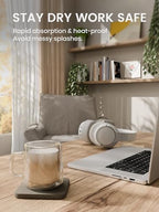 Fluxynara Felt Coasters with Holder, Set of 8 for Drinks, Linen Dusk - Image 5