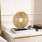 Gold Home Decor Sculpture, Unique Round line Statue, Modern Home Decor, Decorative Panel Statue Gold Decoration for Living Room TV Stand, Office, Bedroom, Dining Table Centerpiece. - Image 5
