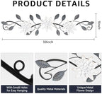 KHJCXS Metal Wall Art Modern Minimalist Metal Flowers Indoor Decor Horizontal Wall Art Iron Artwork,for Over Door,Bedroom,Living Room,Kitchen,Office Scroll Decor (White2) - Image 3
