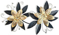 LIFFY Black Wall Decor,15" 3D Multi-layer Metal Flowers Wall Decor, Rustic Modern Floral Sculpture for Indoor Kitchen Bedroom Living Room Office Outdoor Garden Patio by LiffyArt