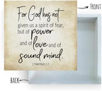 Inspirational Bible Verse For God Has Not Given Us A Spirit Of Fear Wooden Box Sign 2 Timothy 1:7 Rustic Scripture Wood Block Plaque Box Sign for Home Office Shelf Table Decoration, Christian Gifts - Image 2