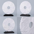 White Home Decor Sculpture, Unique Round line Statue, Modern Home Decor, Decorative Panel Statue for Living Room tv Cabinet, Office, Coffee Table, Dining Table Center White Decor - Image 6