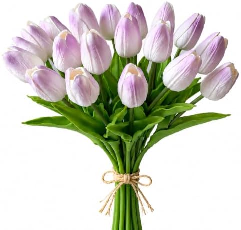 Mandy's 20pcs Artificial Light Purple Tulips by Mandys
