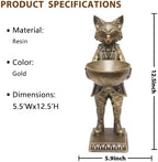 Home Decor Gift 12.6 Inch Vintage Fox Statue with Bowl, Resin Fox Figurine Serving Tray, Multifunctional Key Candy Purse Holder Bowl, Jewelry Dish Ring Holder, Desktop Tabletop Art Decor - Image 3