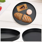 Black Round Decorative Serving Tray,12 Inch Metal Platter for Coffee Table Centerpiece, Circle Tray Counter and Dining Table Decor - Image 5