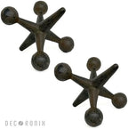 Vintage Cast Iron Jack Sculpture Set of 2 - Industrial Retro Office Decor Statues - Masculine Shelf Accents - Rustic Table Art Sculptures & Eccentric Home Figurines - Image 5