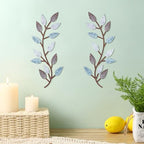 Zhengmy 2 Pcs Metal Leaf Wall Art Vine Branch Decor,Blue Brown Colors - Image 3