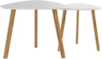 BAMEOS Bamboo Nesting Triangle End Table, Balcony in White - Image 6