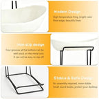 jessie 3 Tier Ceramic Fruit Basket for Kitchen Counter with Metal Stand, Fruit Bowls with Rack, Porcelain Bowls for Vegetable Bread Candy Snack Nuts Dessert Cake Tray - Image 6