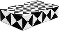 Handicrafts Home Decorative Storage Box with Lid, Black and White Decorative Remote Holder Box, Coffee Table Storage Box for Living Room, Console Table & Shelf Decor, Triangle - 10 x 6 x 2.5 by HandicraftsHome