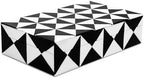 Handicrafts Home Decorative Storage Box with Lid, Black and White Decorative Remote Holder Box, Coffee Table Storage Box for Living Room, Console Table & Shelf Decor, Triangle - 10 x 6 x 2.5 by HandicraftsHome
