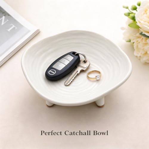 Decorative Bowl 8.3", Ceramic Key Bowl for Entryway Table - Image 4