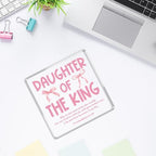 Pink Bow Room Decor, Inspirational Bible Verse Quotes, Christian Gifts for Women, Coquette Aesthetic Bow Dorm Decoration, Youth Group Church, Acrylic Office Desk Accessories Decor-2 corinthians 6:18 - Image 4