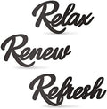 3 Pieces Bathroom Decor Black Bathroom Wall Art Relax Renew Refresh by HeavenlyWeddingsbyAngelLLC