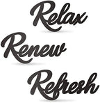 3 Pieces Bathroom Decor Black Bathroom Wall Art Relax Renew Refresh by HeavenlyWeddingsbyAngelLLC