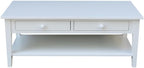 HomeStock Seaside Style Coffee Table in White Solid Parawood, - Image 3