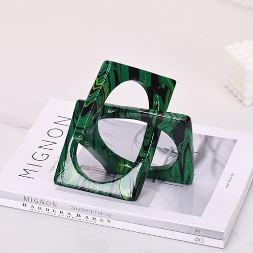 Modern Geometric Sculpture Emerald Green Knot Statue Decor, Home Bookcase Centerpiece Jax Decorative, Tabletop Sculpture and Figurines for Home Decor Accent, Cube Decorative - Image 3