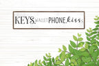 CSWLJS Rustic Metal Signs Key Wallet Phone Kiss Sign Home Wall Art Decor Farmhouse Style Modern Wall Hanging Multi-Purpose Entryway Plaque for Living Room Bedroom Desktop Decor 4x16 in - Image 6