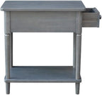IC INTERNATIONAL CONCEPTS Solid Wood Narrow Side Table in Heather Gray Antique - Image 7