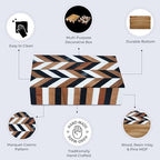 Handicrafts Home White Photo Keepsake Memory Wooden Box with Lid,6x8x1.5 In - Image 3