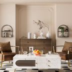 Crofy 2-Tier Arched Wall Shelf with Black Frame & Transparent Shelves - Image 5