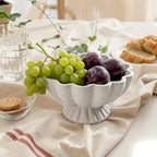 Pedestal Decorative Bowl Home Decor, 8" Footed Ruffle Fruit Bowl - Image 6