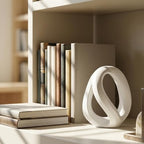 White Geometric Knot Decor-Abstract Resin Sculpture,Geometric Infinity Loop Decorative Tabletop Statue for Shelf, Bookshelf, Coffee Table or Console Table, Modern Home Accent Decorative Object - Image 6
