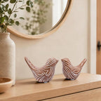 Small Ceramic Birds Statues for Home Decor, Boho Style, Terracotta, 2PCS - Image 2