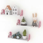 Hoikwo 3 Pack White Pink Butterfly Wall Shelves - Image 5