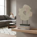 Modern Abstract Decorative Sculpture, Dining Living Room Desk Decor,Geometric Home Decor Statues,Shelf Top Decor Aesthetics, Wood Grain White - Image 6