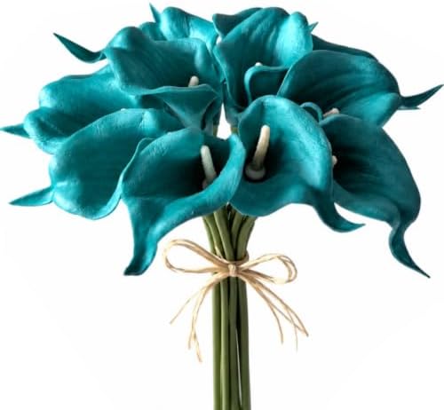 Mandy's 12pcs Teal Calla Lily Artificial Flowers by Mandys