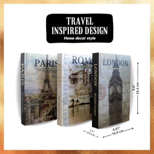 Decorative Books for Home Decor, Beautiful Set of 3. Decorative Boxes, not pages inside. Libros Decorativos para Mesa de Centro, Coffee Table Books. Decorative Boxes for Bookshelf - Image 3