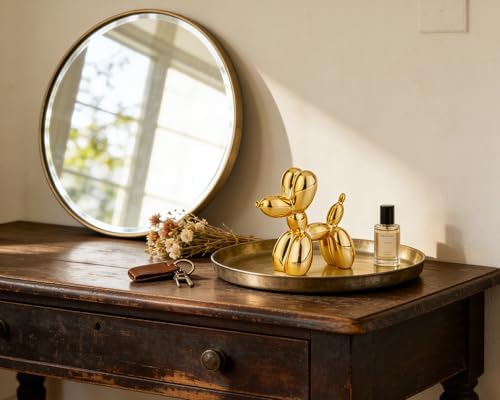 4 Inch Shiny Gold Balloon Dog Sculpture - Image 3