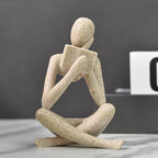 Gold Reading Women Statue, Thinker Sculptures, Abstract Art Ornament, Modern Aesthetic Figurine Decoration, Suitable for Home Living Room Bedroom Office Shelf Table Desk Bookshelf Decor (Right) - Image 2