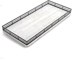 Bathroom Toilet Tank Tray, 13" Wood Toilet Paper Storage Basket Tray Back of Toilet Basket Organizer,Vanity Tray for Perfume Makeup Candle Decor, Black & Farmhouse White - Image 6