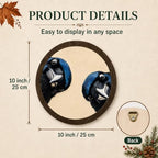 Whimsical Blue Crow Bird Round Framed Wall Art - Image 7