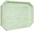 Wooden Decorative Tray, Rustic Sage Serving Tray with Wood Bead, Coffee Tabl, 16.5" x 13"x 1.6" (Sage Green) by CEDARLUX