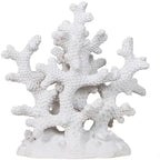 7.1" H White Coral Decor, Resin Statue, Nautical Decorations for Home, Bedroom, Bathroom, Living Room, Beach/Coastal/Ocean Themed Cabinet Shelf Tabletop Decor by Elegondrar