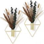 Jexine 2 Pcs Hanging Artificial Planters Wall Decor, Golden, Pampas by Jexine