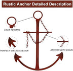 Fleecy day Nautical Anchor Wall Decor, 13in Antique Metal Anchor Art, Vintage Wall Hanging Decor for Bedroom, Living Room, Dorm - Image 3
