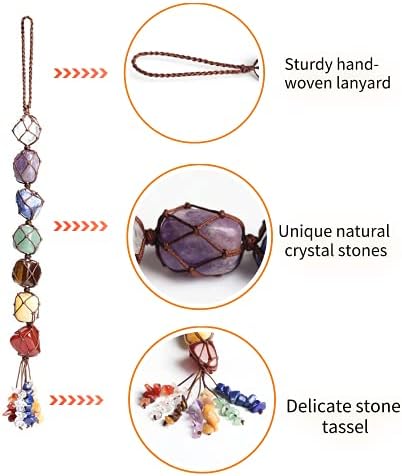 7 Chakra Gemstones Healing Feng Shui Crystals Window Car Decorations Hanging Ornament Dowsing Pendulum Good Luck Home Decoration for Reiki Yoga Meditation - Image 7