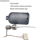 16oz Diamond Pattern Glass Soap Dispenser with Rust Resistant Pump - Image 4