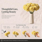 Mandy's 12pcs Artificial Yellow Ball Chrysanthemum Flowers - Image 6